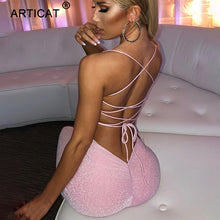 Load image into Gallery viewer, Articat Long Backless Maxi Dress Women Spaghetti Strap High Split Bodycon Bandage Summer Dress Elegant Slim Party Dress Vestidos