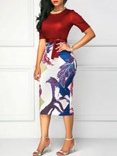 Load image into Gallery viewer, Women Dress Luxury Formal Business Office Slim Dress Midi Tunic Bodycon Sheath Girls Dress 2019 Autumn Casual blue Party Dresses