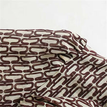 Load image into Gallery viewer, Women Elegant Long Dress With Belt Chain Print Bow Tie Neck Office Lady Shirt Dress Puff Long Sleeve Pleated Dress Vestidos