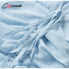 Load image into Gallery viewer, Conmoto sexy short chiffon dresses women casual polka dot blue dress beach summer 2020 femme robe dress vestidos