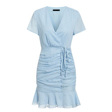 Load image into Gallery viewer, Conmoto sexy short chiffon dresses women casual polka dot blue dress beach summer 2020 femme robe dress vestidos