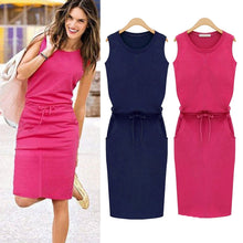 Load image into Gallery viewer, Women's Dress New Summer Sleeveless Summer Beach Casual Solid Color Elegant Party Dress vestido navidad mujer roupa feminina 5.2