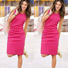 Load image into Gallery viewer, Women's Dress New Summer Sleeveless Summer Beach Casual Solid Color Elegant Party Dress vestido navidad mujer roupa feminina 5.2