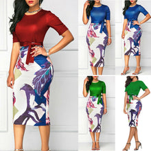 Load image into Gallery viewer, Women Dress Luxury Formal Business Office Slim Dress Midi Tunic Bodycon Sheath Girls Dress 2019 Autumn Casual blue Party Dresses