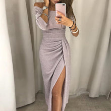 Load image into Gallery viewer, Women Deep V Sequins Wrap Ruched Sleeveless Nightclub Party Dress robe longue femme ete 2019#PY
